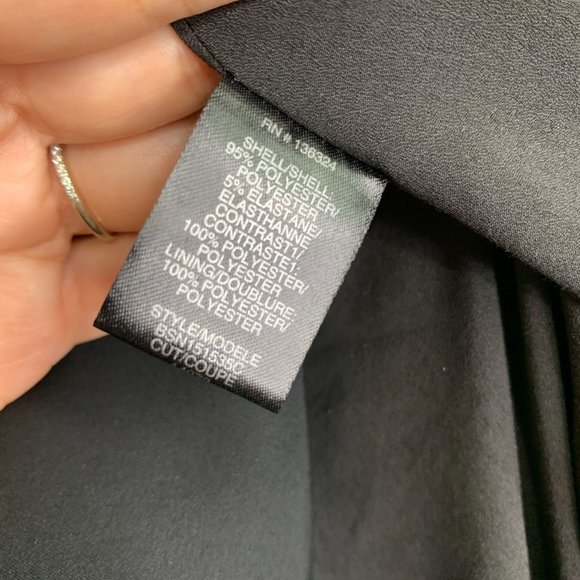 HALSTON HERITAGE Black Cutout Back V-Neck Fit &‎ Flare Dress Sz 4 - Picture 12 of 13